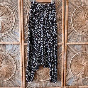Brown and White Boho Harem Patterned Pants Bohemian Funky Fun Pants